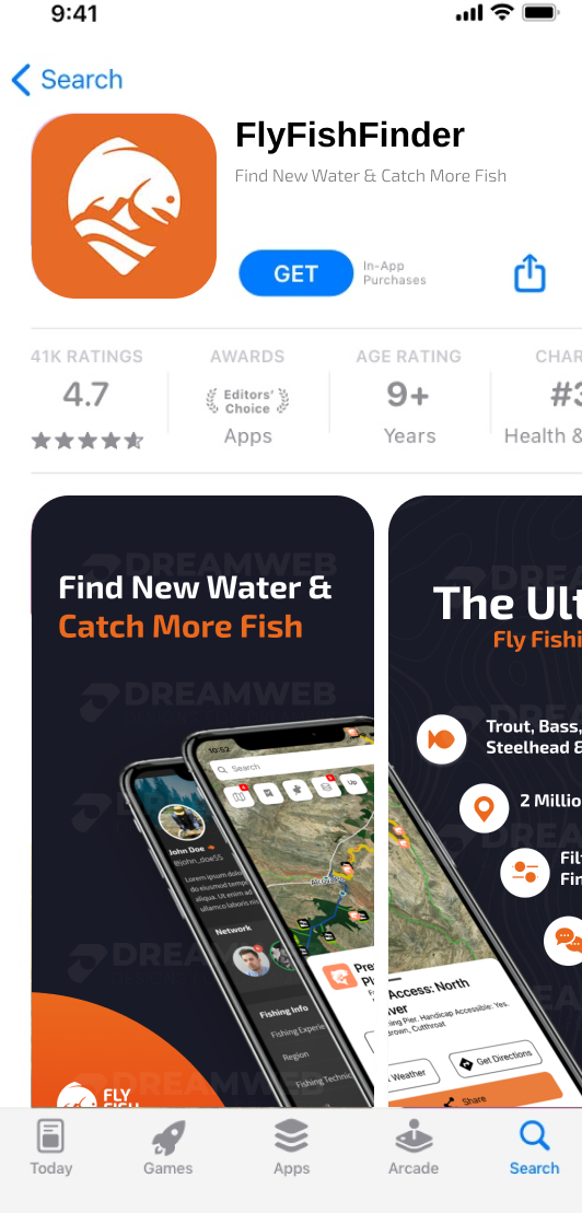 FlyFishFinder App Store mobile listing